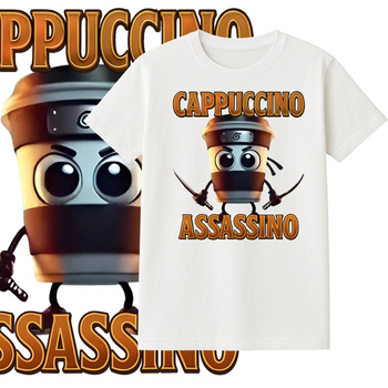 T-Shirt Dziecięcy Koszulka Brainrot Cappuccino Assassino Prezent