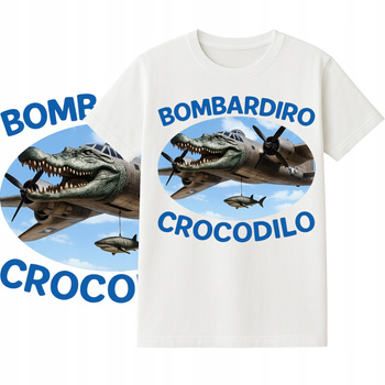T-Shirt Dziecięcy Koszulka Brainrot Bombardiro Crocodilo Prezent