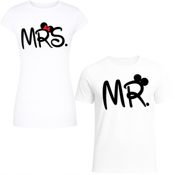 2x Koszulka dla Par Matching Miki Minnie Prezent Komplet na WALENTYNKI
