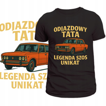 T-Shirt Męski Koszulka Nadruk Odjazdowy Tata Auto Prezent na Dzień Ojca