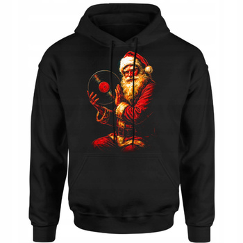 Bluza Świąteczna Męska Mikołaj Winyl Nadruk 3D Prezent Gwiazdka Bawełna