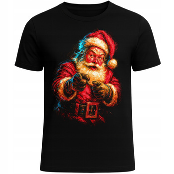 Koszulka Świąteczna Mikołaj Super Nadruk 3D Bawełna Prezent na Święta