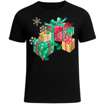 Koszulka Świąteczna Nadruk Prezenty Pod Choinką Prezent Boże Narodzenie