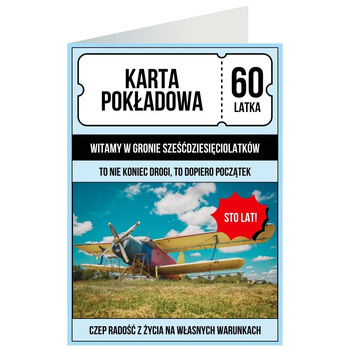 Kartka okolicznościowa - Karta pokładowa, 60 lat