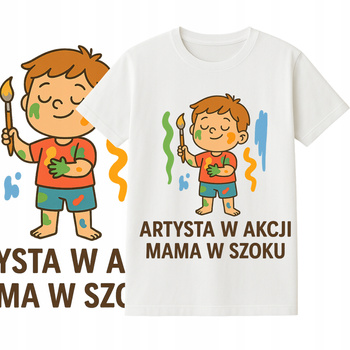 T-Shirt Dziecięcy Koszulka Artysta w Akcji Mama w Szoku Prezent