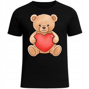 Koszulka Na Walentynki Super Nadruk Motyw Misia z Serduszkiem Prezent