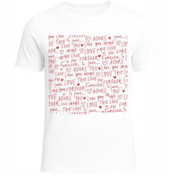 Koszulka Na Walentynki Super Nadruk Miłosny Motyw Ekstra HIT na Prezent