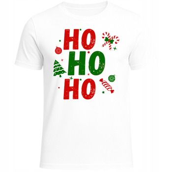 Koszulka Świąteczna z Nadrukiem HO HO HO Mikołaj HIT Prezent na Święta