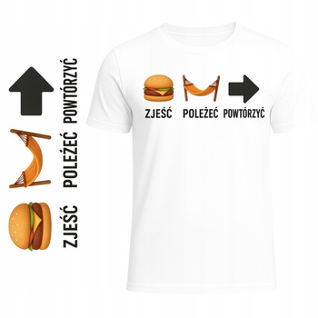 T-Shirt Męski Koszulka Super Zabawny Nadruk Plan Wakacji Prezent Lato