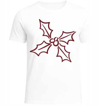 Koszulka Świąteczna Ostrokrzew Nadruk Super Prezent na Boże Narodzenie