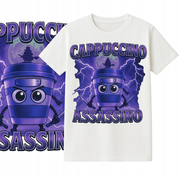 T-Shirt Dziecięcy Koszulka Brainrot Cappuccino Assassino Prezent