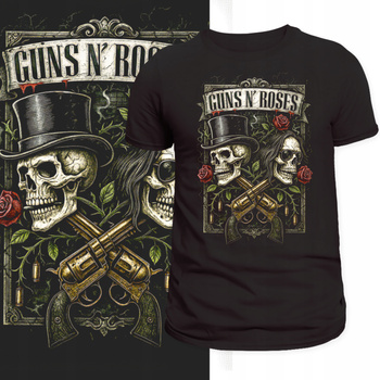 T-Shirt Męski Nadruk Koszulka Guns N Roses Rock & Roll Hard HD Prezent