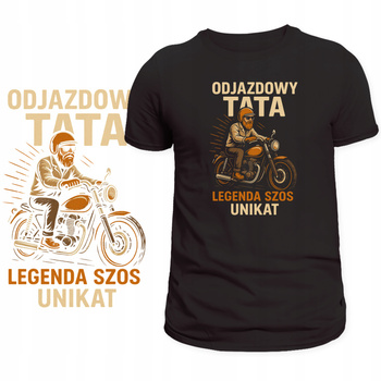 T-Shirt Męski Koszulka Nadruk Odjazdowy Tata Moto Prezent na Dzień Ojca