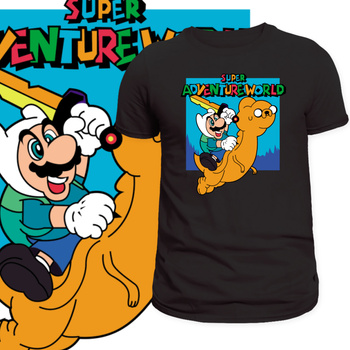 T-Shirt Męski Koszulka Nadruk Super Mario Bros Pora na Przygodę Prezent