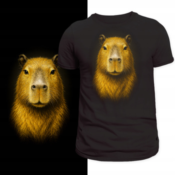 T-Shirt Męski Świetny Nadruk Koszulka HIT Kapibara 3D HD Super Prezent