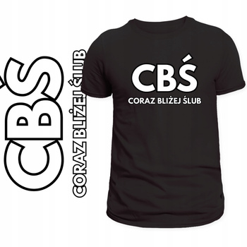T-Shirt Męski Koszulka Super Śmieszny Nadruk CBŚ Wieczór Kawalerski HIT