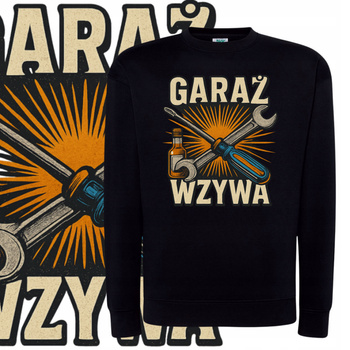 Bluza Unisex Dresowa Miękka Nadruk Garaż Wzywa Majster Śmieszny Prezent