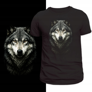 T-Shirt Męski Świetny Nadruk Koszulka Motyw Wilk 3D HD Super Prezent