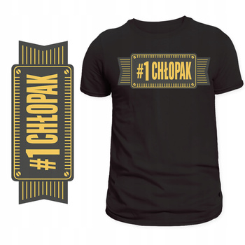 Koszulka Na Dzień Chłopaka z Nadrukiem Chłopak Numer Jeden na Prezent