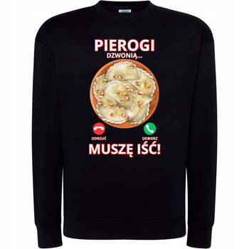 Bluza Świąteczna z Nadrukiem Pierogi Dzwonią Muszę Iść Super na Prezent