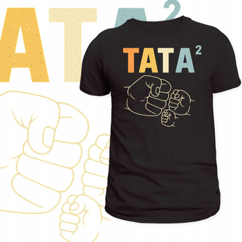 T-Shirt Męski Koszulka Nadruk Tata do Kwadratu Prezent na Dzień Ojca
