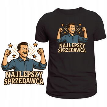 Koszulka Dla Sprzedawcy Super Nadruk Najlepszy Sprzedawca na Prezent