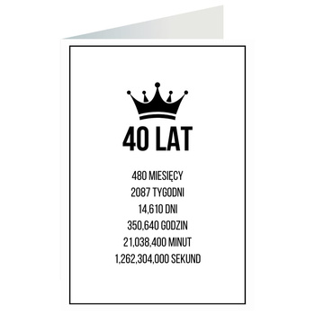 Kartka okolicznościowa - 40 Lat, licznik