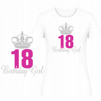 T-Shirt Damski Koszulka Super Nadruk Osiemnastka Prezent 18 Urodziny