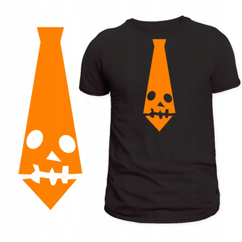 Koszulka na Halloween Motyw Straszny Krawat Świetny Nadruk na Imprezę
