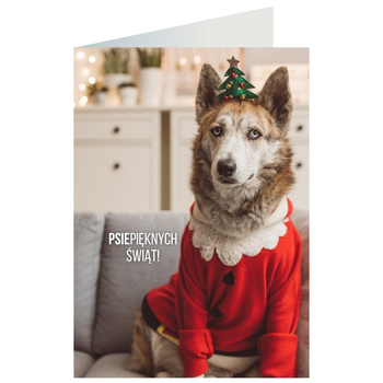 Kartka okolicznościowa - Psiepięknych świąt!