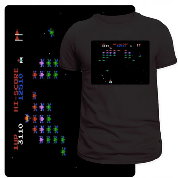 T-Shirt Męski Nadruk Koszulka Galaxian NES Gra Retro Strzelanka Prezent