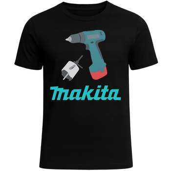 T-Shirt Męski Koszulka z Nadrukiem MAKITA Wiertarka Budowa HIT Prezent