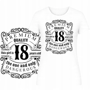 T-Shirt Damski Koszulka Super Nadruk 18 Urodziny Prezent Osiemnastka