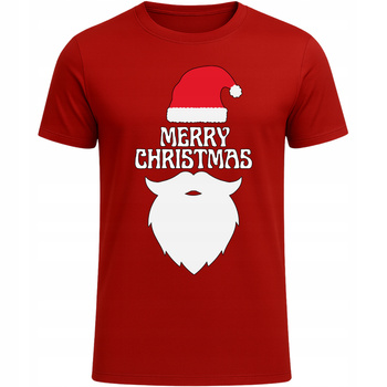 Koszulka Świąteczna Prezent Boże Narodzenie Mikołajki Merry Christmas CZERWONY
