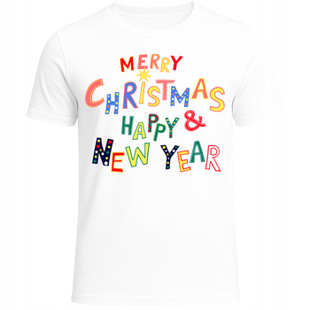 Koszulka Świąteczna Wesołych Świąt i Szczęśliwego Nowego Roku Prezent
