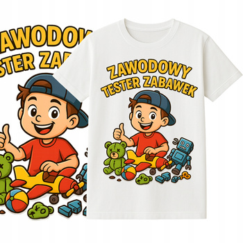 T-Shirt Dziecięcy Koszulka Nadruk Zawodowy Tester Zabawek Prezent