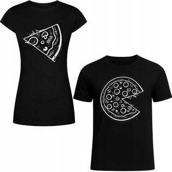 2x Koszulka dla Par Matching Pizza Super Prezent Komplet na WALENTYNKI