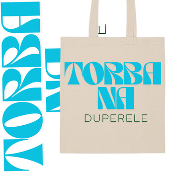 Torba Eco Bawełniana na Zakupy na Plażę na Ramię z Nadrukiem na Duperele