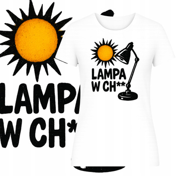 T-Shirt Damski Koszulka Nadruk Lampa jak Lato Słońce Wakacje Plaża S