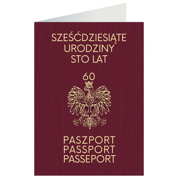 Kartka okolicznościowa - Paszport, 60 urodziny
