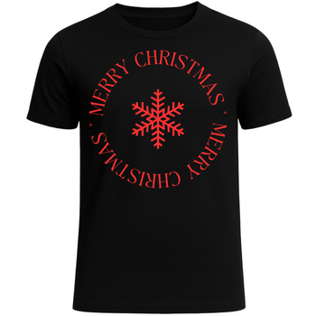 Koszulka Świąteczna Płatek Śniegu Nadruk Merry Christmas Super Prezent