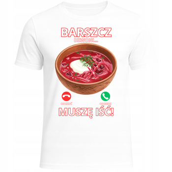Koszulka Świąteczna z Nadrukiem Barszcz Dzwoni Muszę Iść Super Prezent