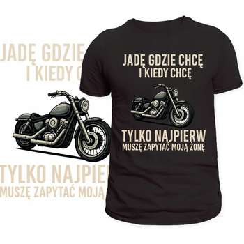 T-Shirt Męski Koszulka Super Nadruk Moto Mąż Żona Zabawny Tekst Prezent