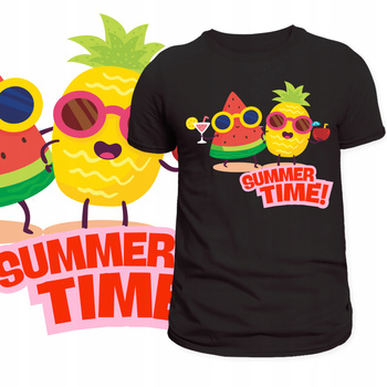 T-Shirt Męski Koszulka Nadruk Summer Time Wakacje Owoce Lato Prezent