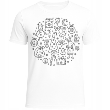 Koszulka Świąteczna z Nadrukiem Bożonarodzeniowym Ozdoby Super Prezent