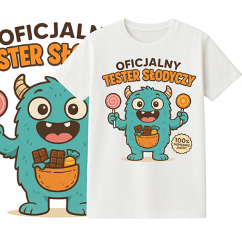 T-Shirt Dziecięcy Koszulka Nadruk Oficjalny Tester Słodyczy Prezent
