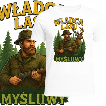 T-Shirt Męski Koszulka Nadruk dla Myśliwego Polowanie Las Prezent