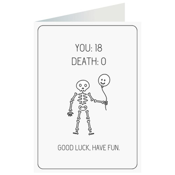 Kartka okolicznościowa - Szkielet, 18 lat