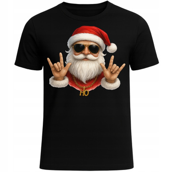 Koszulka Świąteczna Mikołaj Rockowy Stylowa Zabawna Super na Prezent