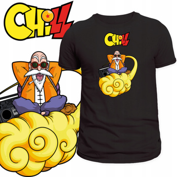 T-Shirt Męski Koszulka Roshi Genialny Żółw Dragon Ball Chill Prezent